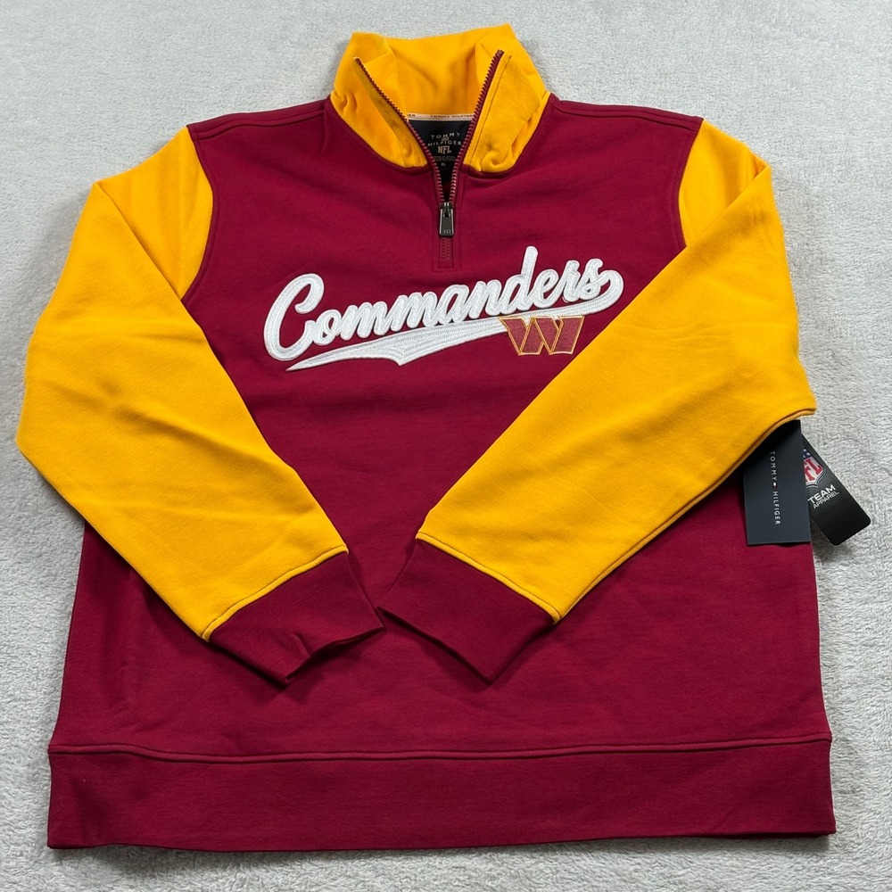 Washington Commanders Tommy Hilfiger Aiden Quarter-Zip Sweatshirt  Burgundy XL - Picture 2 of 11